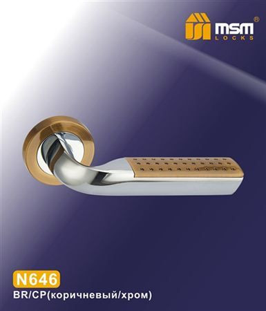 Ручки раздельные MSM N646 BR/CP (Коричневый/Хром) на круглом основании